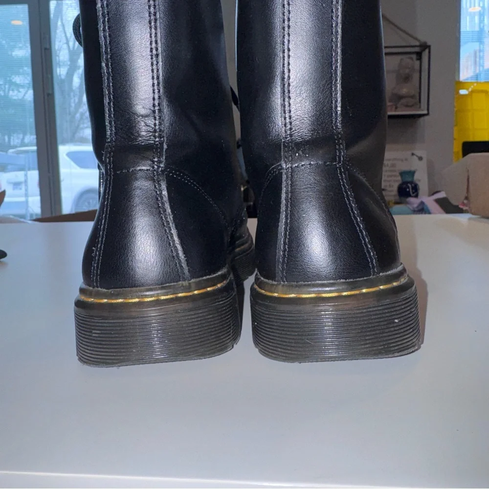 Dr. Martens Black Leather Combat Boots - Picture 4 of 9